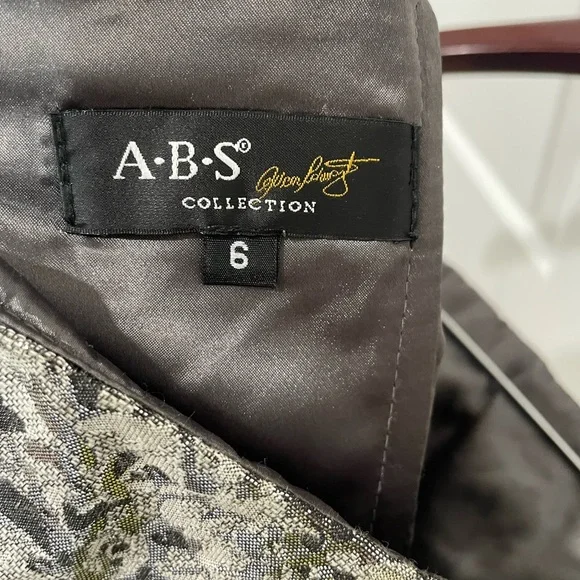 ABS Allen Schwartz Silver Strapless Dress - Picture 4 of 6